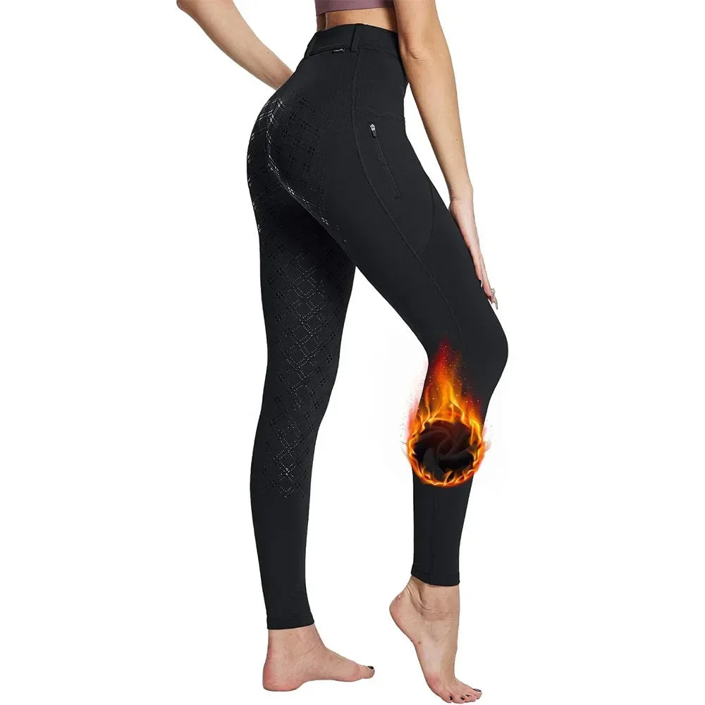 Padded breeches silicone non-slip wear-resistant elastic equestrian trousers autumn and winter riding thickened