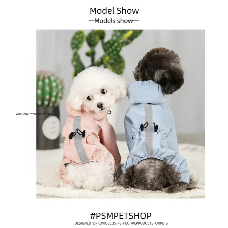 Pet Supplies Four-Legged Raincoat Waterproof Clothing for Spring and Summer Complete Package for Bear Schnauzer and Dog Raincoat