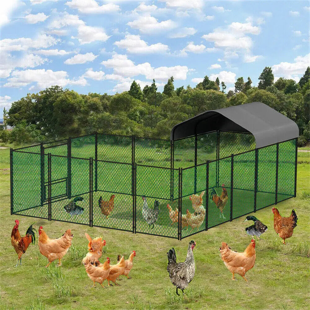 Large Walk-in Chicken Run Coop Cage Hens Rabbit Ducks Chickens Poultry Pen for Outside Yard Farm