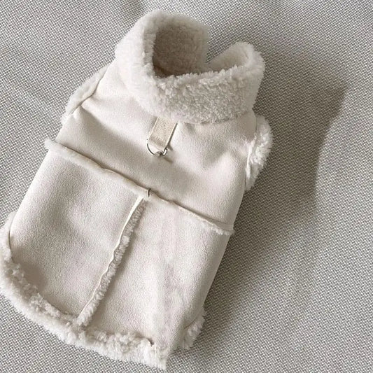 Classic Solid Dog Vests Winter Fleece Warm Pet Dog Clothes For Small Medium Dogs Jackets Cats Fall Clothes Traction Warm Vest