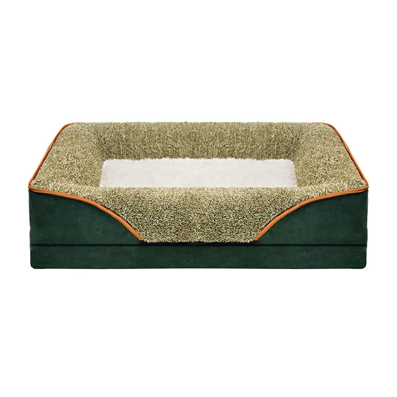 Removable washable pet dog sofa and dog bed for all seasons, pet bed sofa, comfortable and soft cat sofa bed with raised edges,