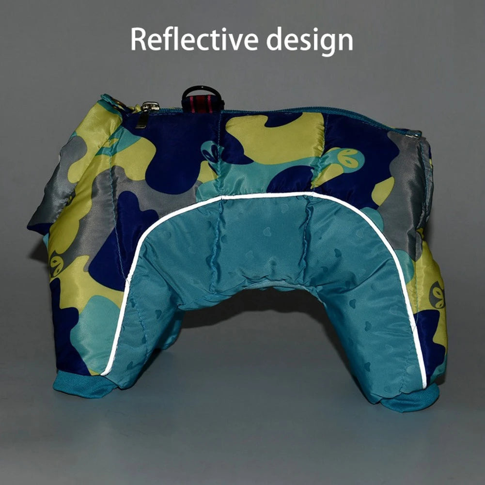 Autumn Winter Pet Dog Padded Coat Super Warm Jacket Thicken Reflective Dog Clothes Waterproof Puppy Jumpsuits Pet Dog Clothing