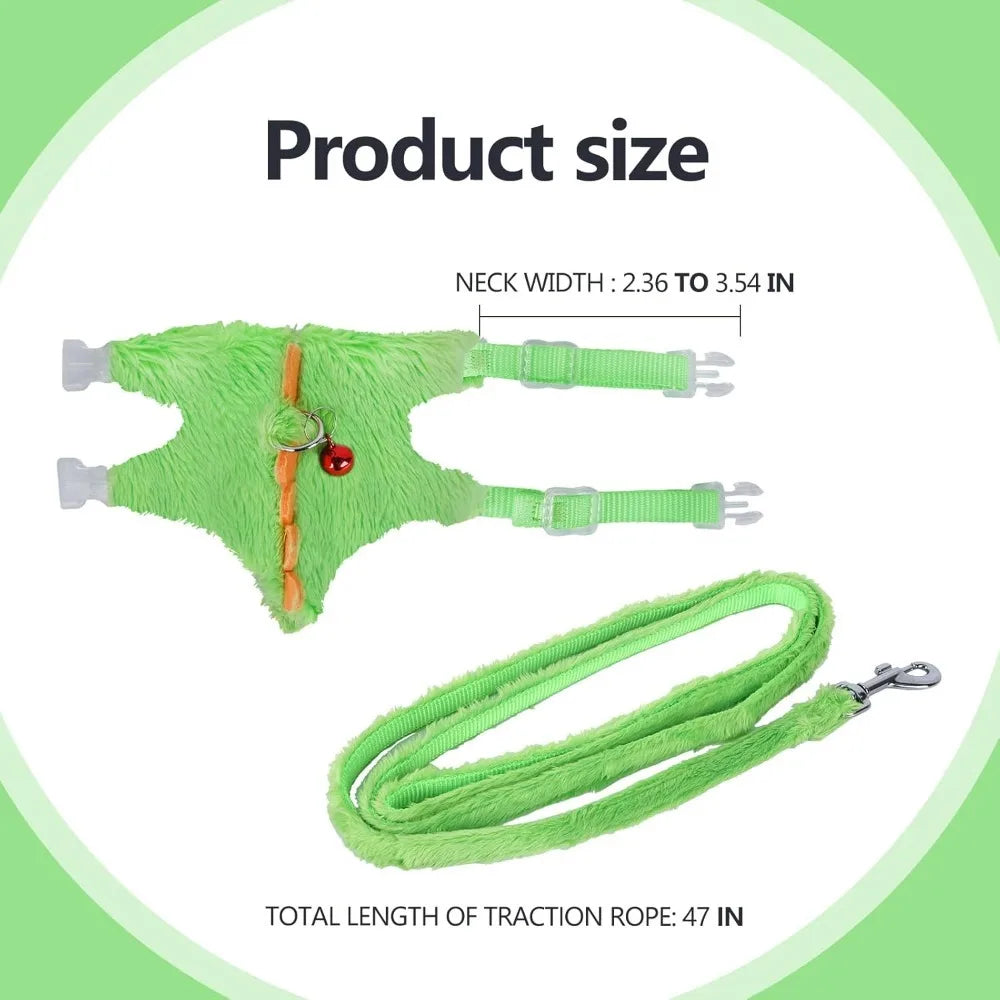 Ferret Harness, Ferret Leash, Ferret Harness and Leash Set with Safe Bell, Ferret Collar Small Animals Vest Harness for Puppy