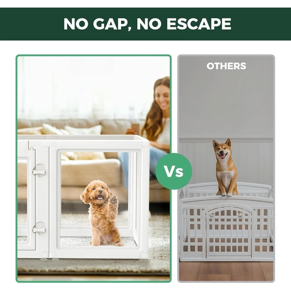 Indoor Dog Playpen for Puppies and Small Dogs, 24 Inch, 8 Panels, White