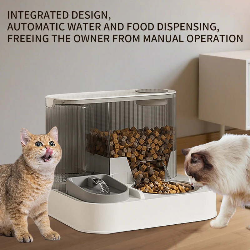 Automatic Cat Feeder, Cat Food Dispenser, Cat Automatic Feeder with Pet Bowl, Water Dispenser Pet Food Feeder Fully Automatic, P