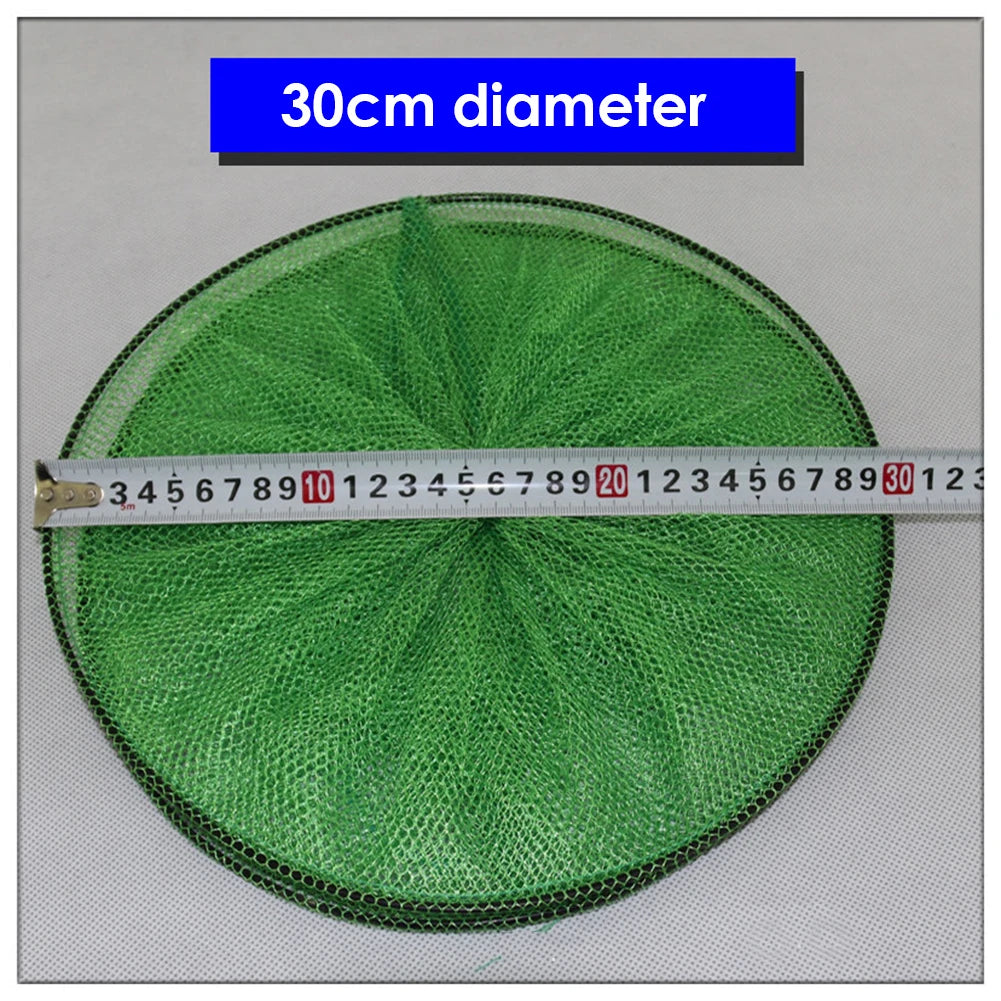 Foldable 2-Layer Fish Guard Nets Mesh Outdoor Portable Nylon Fish Crab Lobster Storage Cage Fishing Trap Network