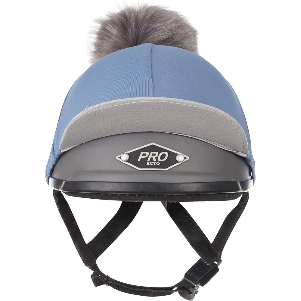 Pom Pom Horse Riding Hat Silk With Four Way Stretch