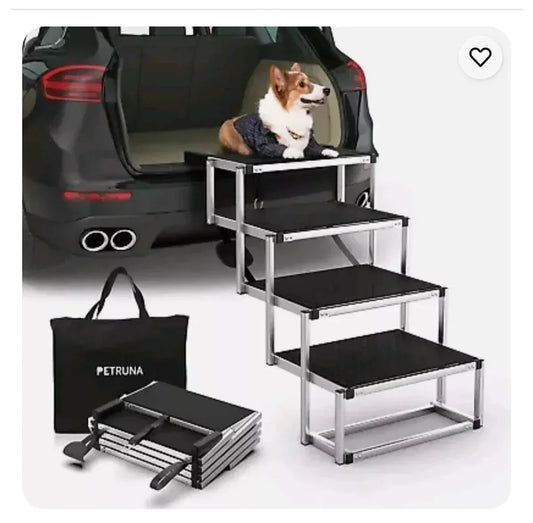 In Vehicle Mounted Four Step Folding Dog Stairs Heavy Duty