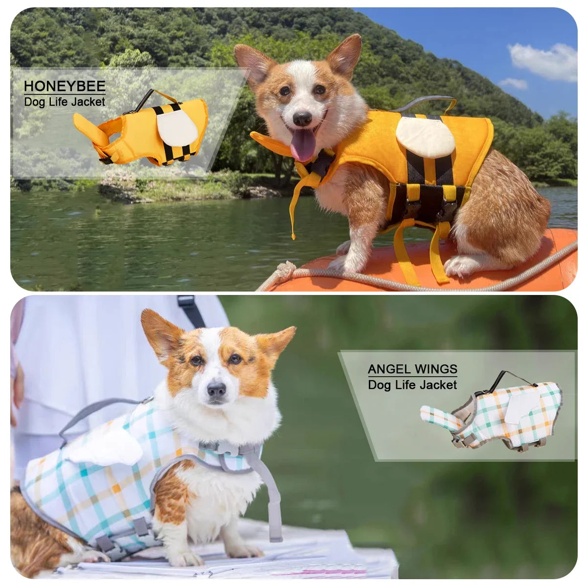 Dog Life Jacket Reflective Adjustable Dog Flotation Swim Vest Enhanced Buoyancy Summer Dog Sailboats Surfing Safety Vest