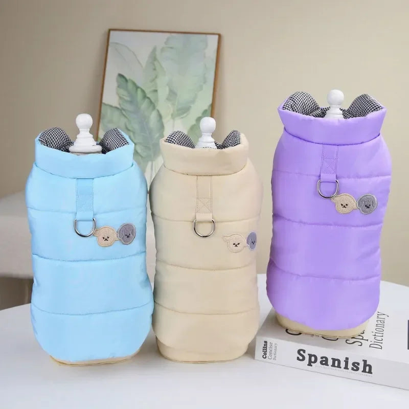 Dog Winter Clothes Puppy Warm Jacket Pet Coat for Small Medium Dogs Cats with D-ring Vest Chihuahua French Bulldog Costumes