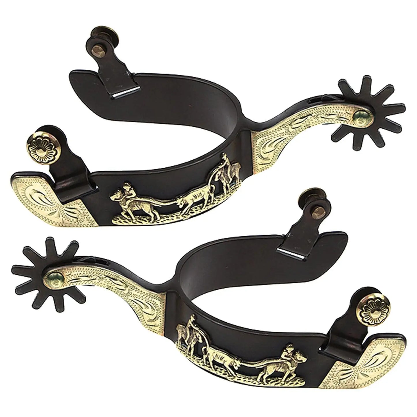 Mild Steel Horse Spur Western Boy Spur Mens Roping Spur with Gear Boot Decoration Horse Riding Accessories Enduring