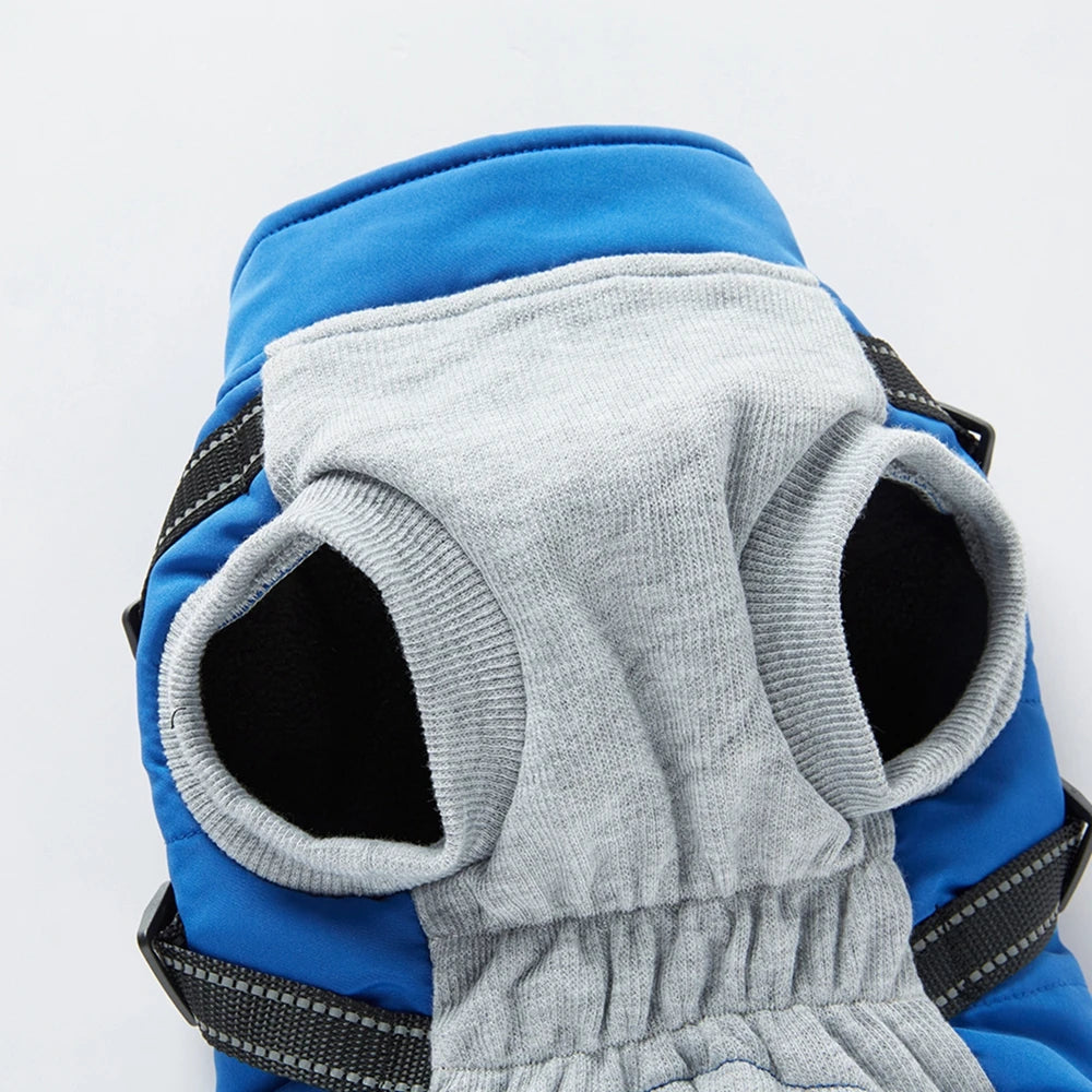 Pet Dog Waterproof Warm Jacket With Harness Reflective Dog Clothes For Small Large Dogs Coat Chihuahua French Bulldog Outfits