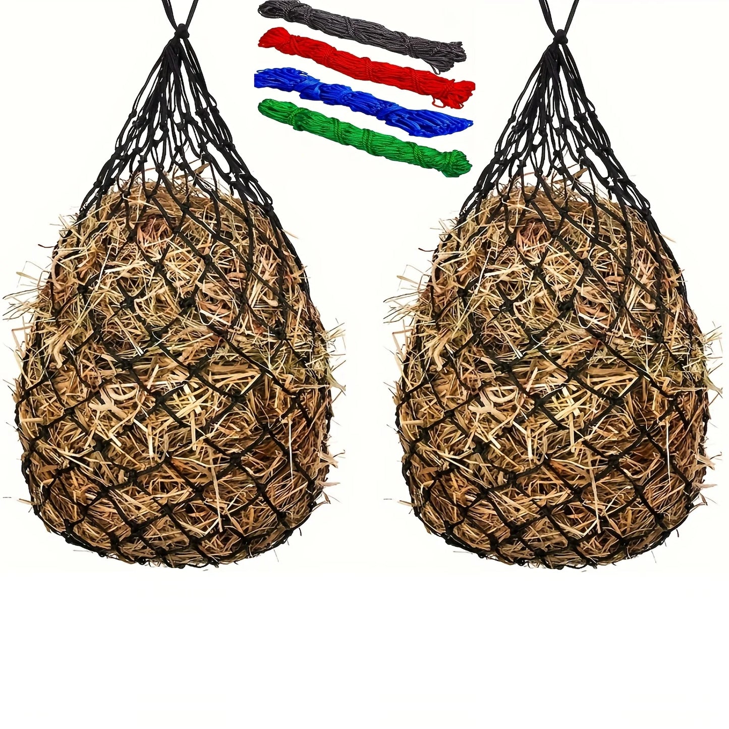 2 Pack Horse Hay Net Slow Feed Bag For Horses Sheep Donkeys