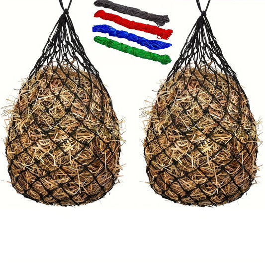 2 Pack Horse Hay Net Slow Feed Bag For Horses Sheep Donkeys
