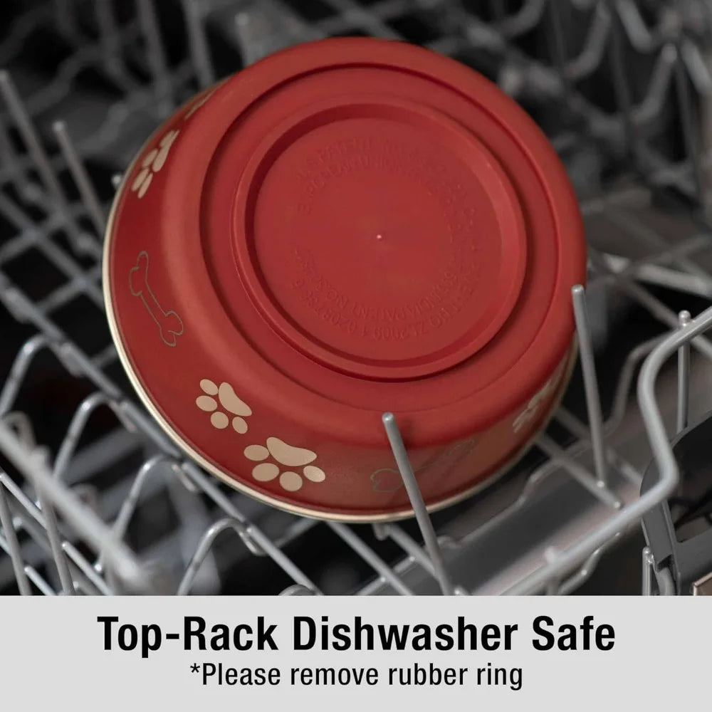 Bella Dog Bowls- Stainless Steel Dog & Cat Bowls - Spill Proof Dog Food Bowl, Cat Bowl, Puppy Essentials & Pet Supplies Great f