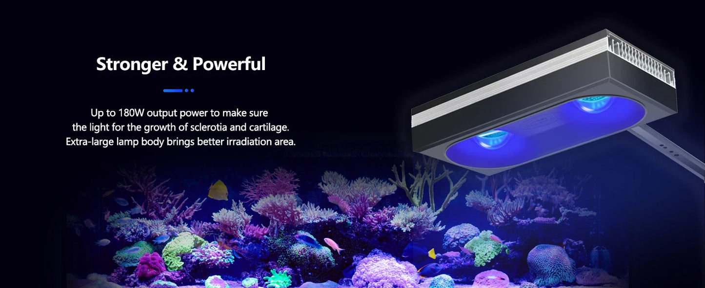PopBloom RL90/RL180 WiFi Aquarium light, Full Spectrum Saltwater Aquarium Led Lamp for Reef Coral SPS/LPS Marine Aquarium Tank