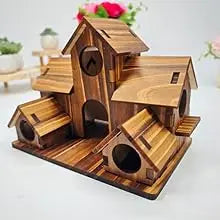 Outdoor bird house, handmade 6-hole, hanging bird house, used for gardening decoration and bird habitat
