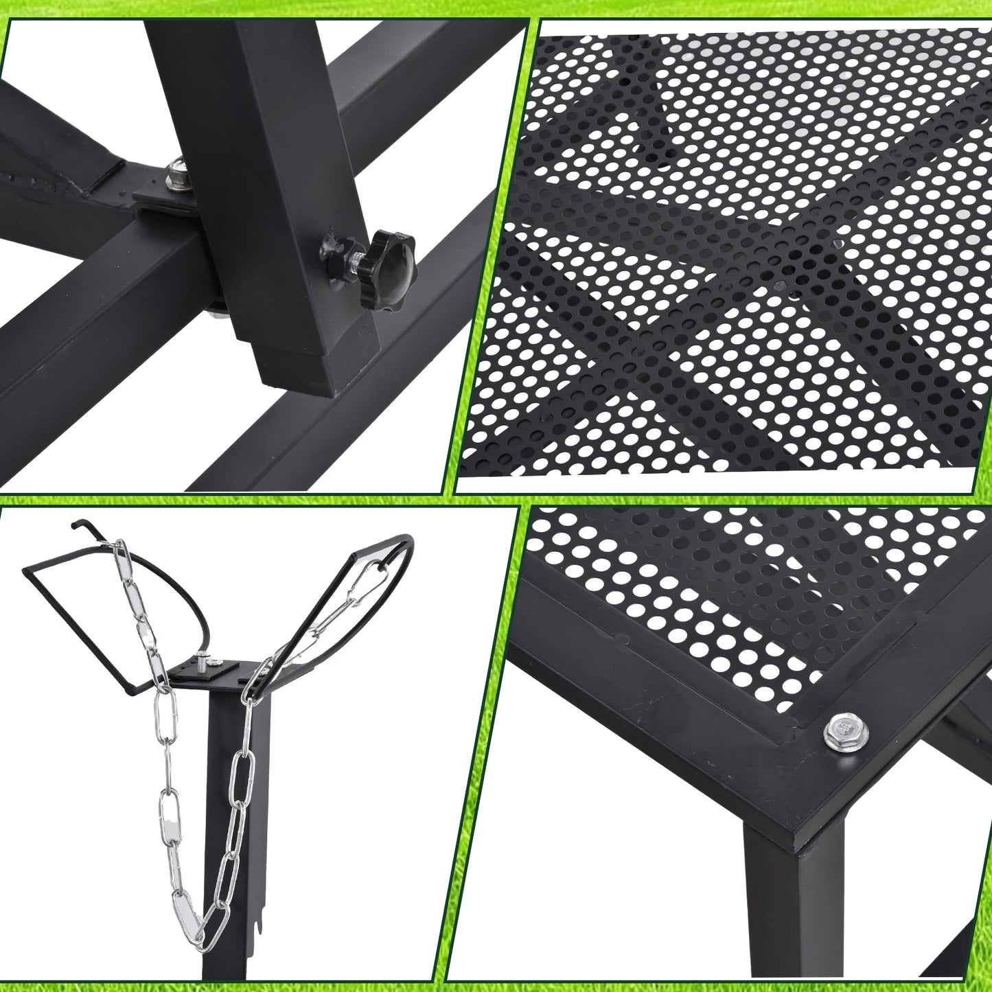 Goat Milking Stand 500Lbs Capacity Shearing Stand with Ramp Livestock Sheep Stand Trimming Stand with Headpiece Nose Loop