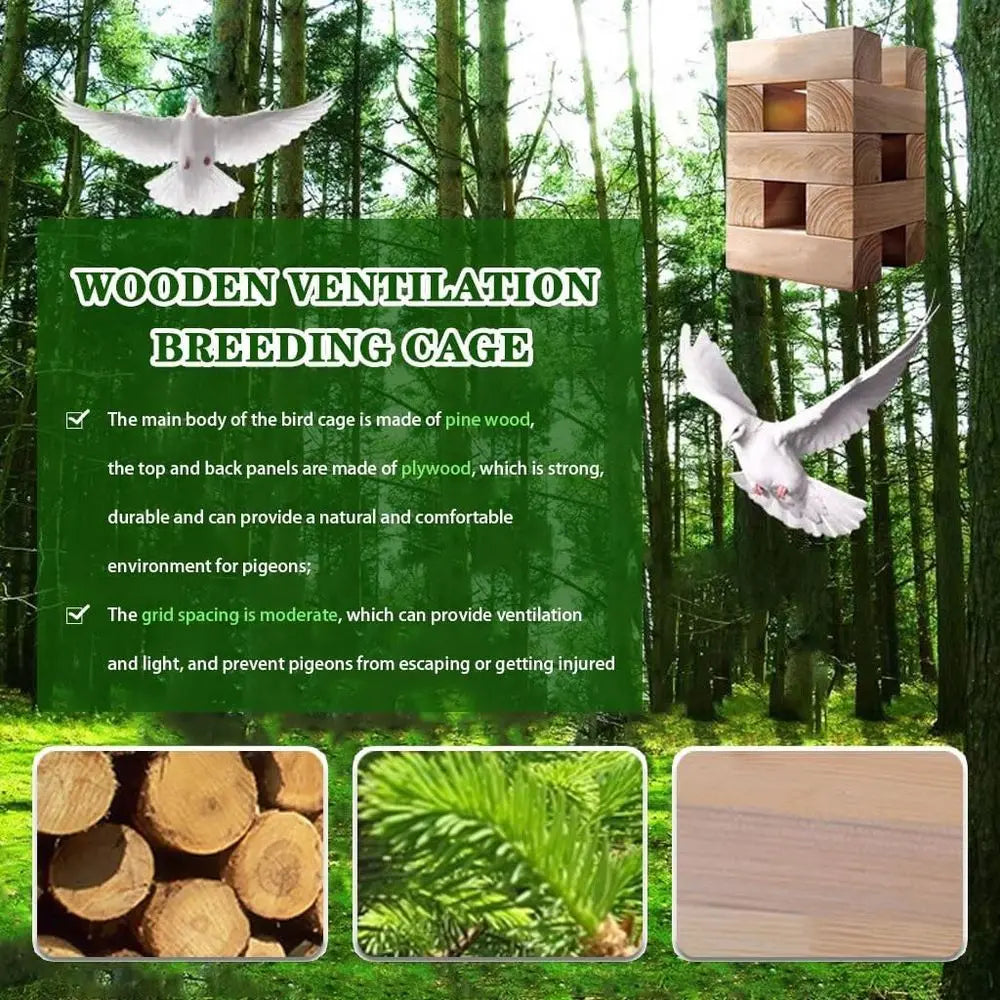 Stackable 2/3 Door Racing Pigeon Breeding Cage, Pine Framed Nest Box, Easy Assembly (35in x 2)
