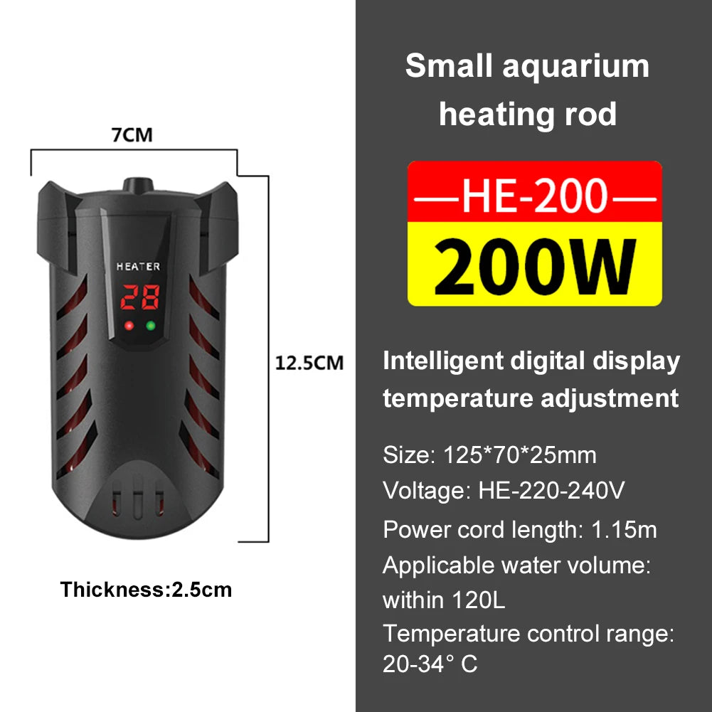 Submersible Fish Tank Heater Digital Display Aquarium Turtle Feeding Water Heater Fish Tank Thermostat Constant Temperature