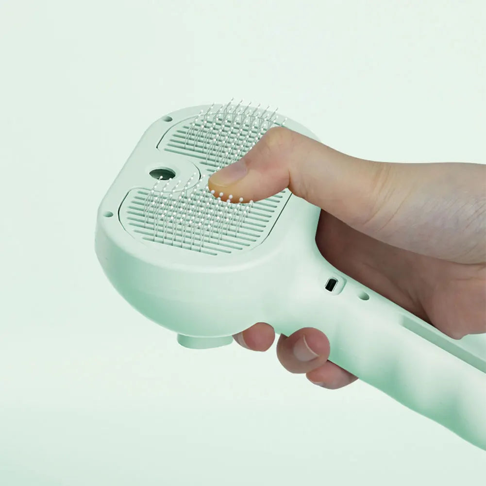 3 in 1 Cat Steam Brush Cat Grooming Brush with Release Button Cat Brush Pet Hair Cleaning Brush Comb for Cats Dogs Small Animals