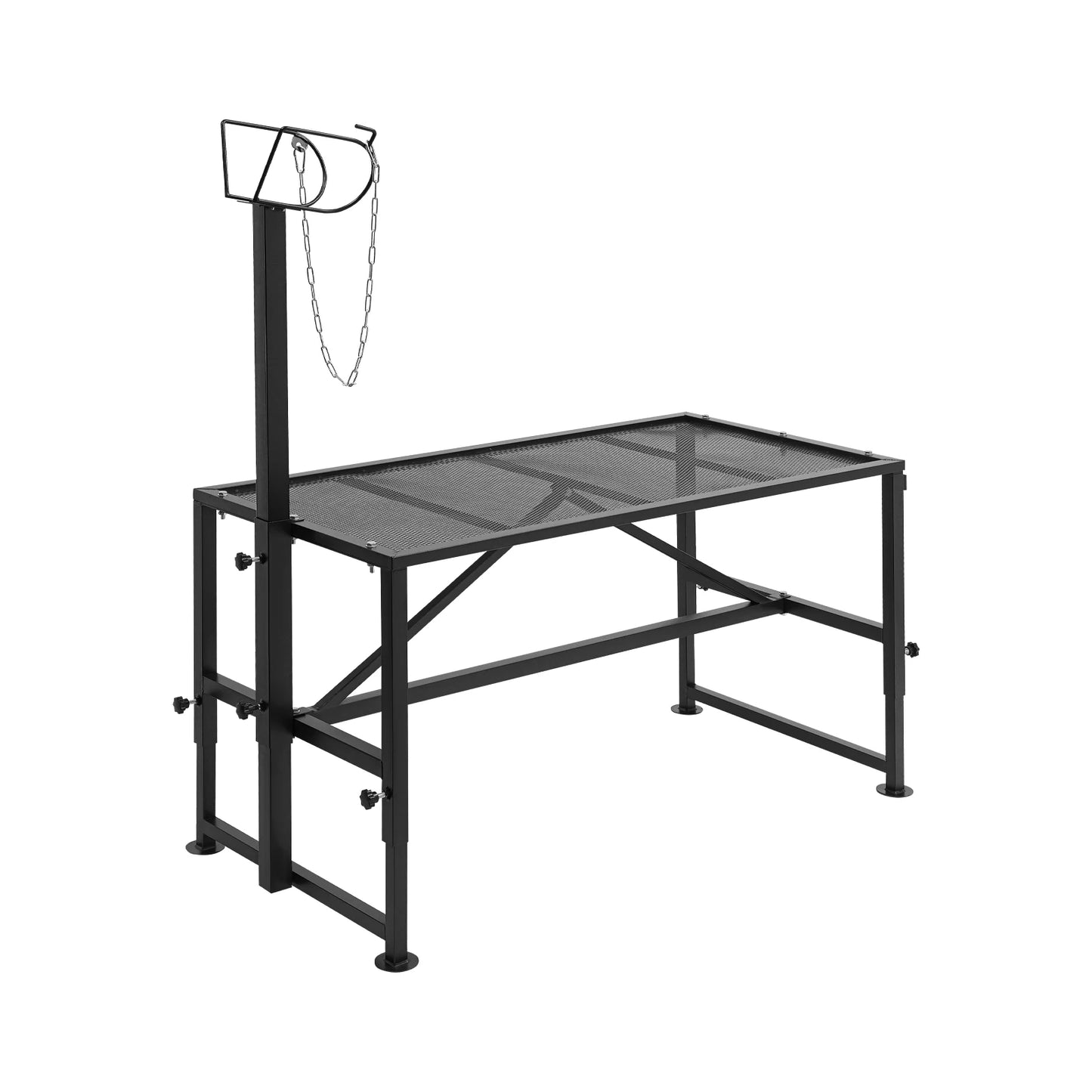Goat Sheep Stand with Ramp| Adjustable Metal Livestock Milking and Shearing Stand| 47*23in, 500 lbs Load