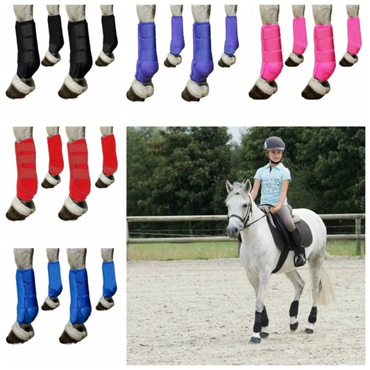 Colorful 4Pc Horse Boots Set Durable Breathable Leg Guards