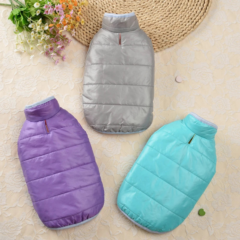 Reversible Dog Coat Double Side Wear Dog Vest Jacket Waterproof Winter Dog Coat Cold Weather Pet Outfit for Small Medium Dogs