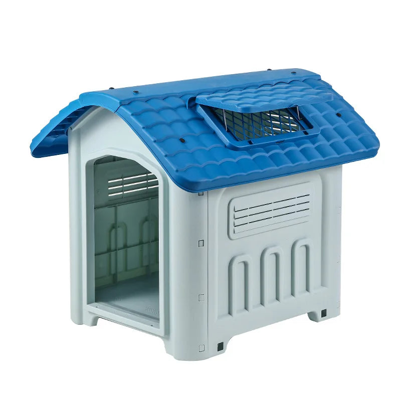 Large Waterproof Outdoor Dog House - Detachable & Washable Dog Cage for Medium/Large Breeds, All-Weather Shelter