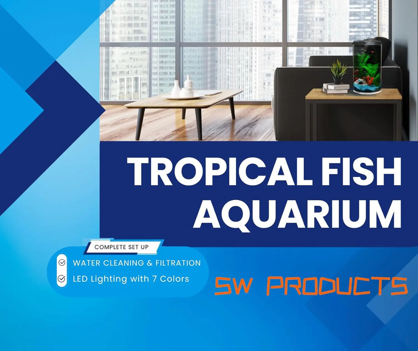 Plastic Six Gallon AquaView 360 Aquarium Kit For Betta