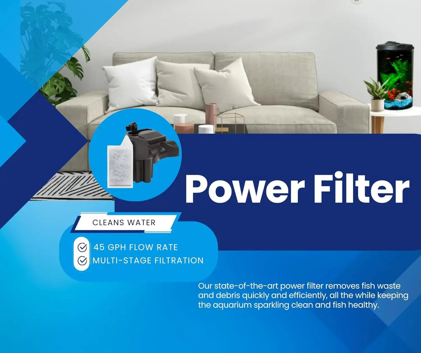 Plastic Six Gallon AquaView 360 Aquarium Kit For Betta