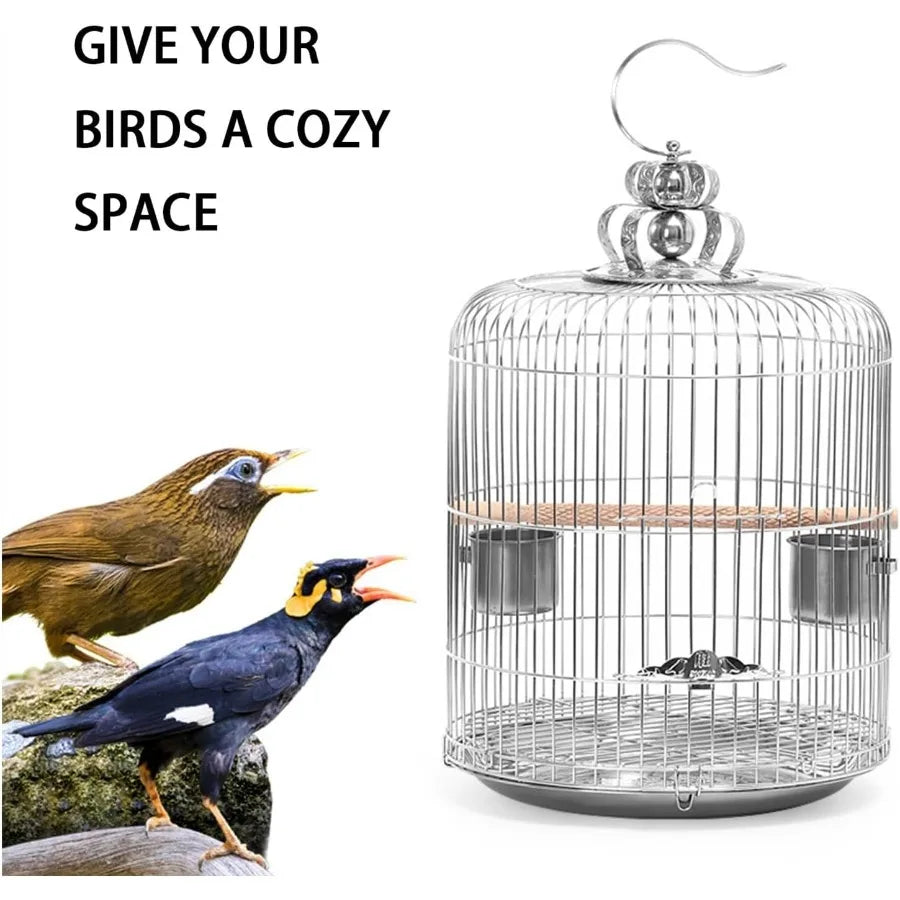 Aimery Bird Cage Stainless Steel Birdcage Small Bird cage Bird Cages for Parrots Travel Bird Cage Bird Travel cage Size : V36G