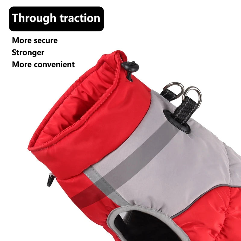 Winter Dog Coat With Reflective Strip For Pet Hoodie Dog Puppy Cold Jacket Waterproof Windproof Thick Dog Padded Vest XL-6XL