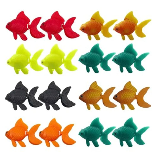 16 Pcs Fake Aquarium Fishes Fish Tank Decorations Fake Goldfish for Fish Bowl Plastic Fish Realistic Artificial Moving Floating