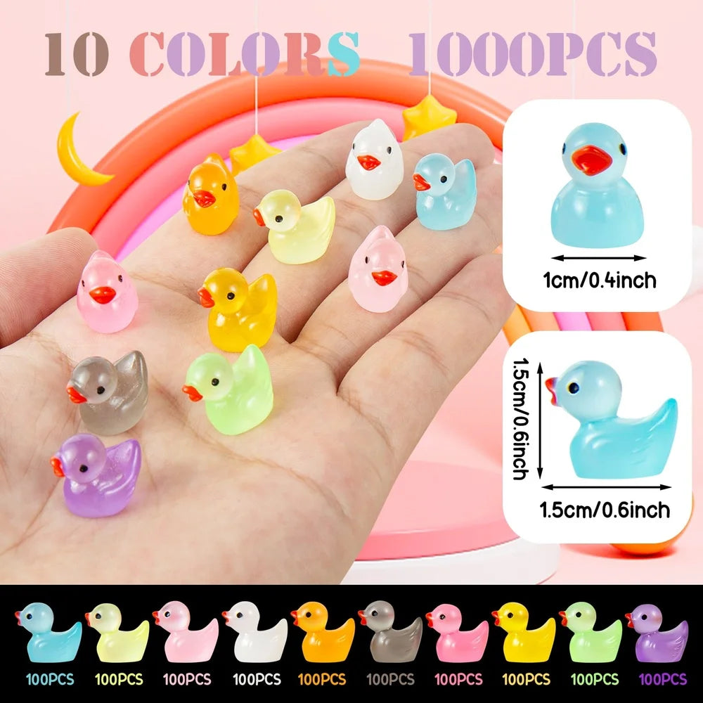 Luminous 1000Pcs Mini Resin Duck Figurines For Garden Decor