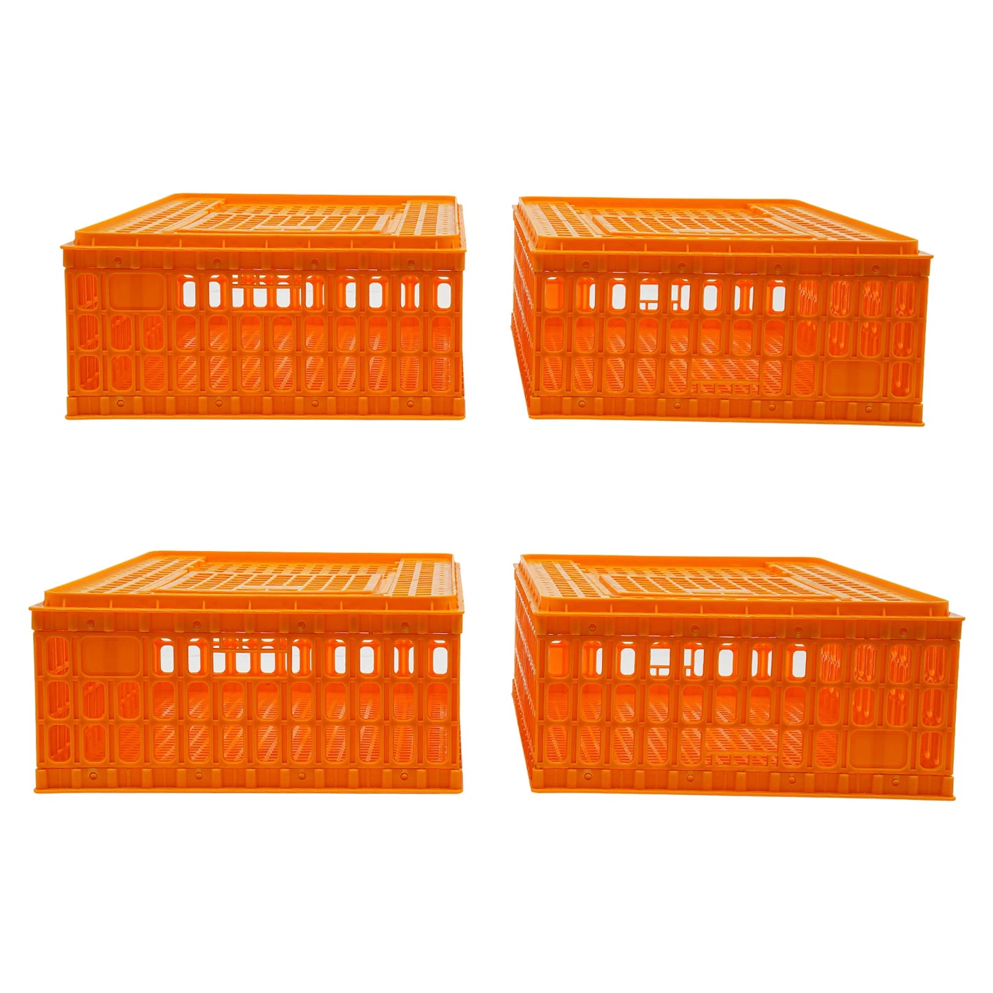 Plastic Chicken Transport Cage Stackable Poultry Crate Ventilated Farm Animal Carrier for Chickens Ducks