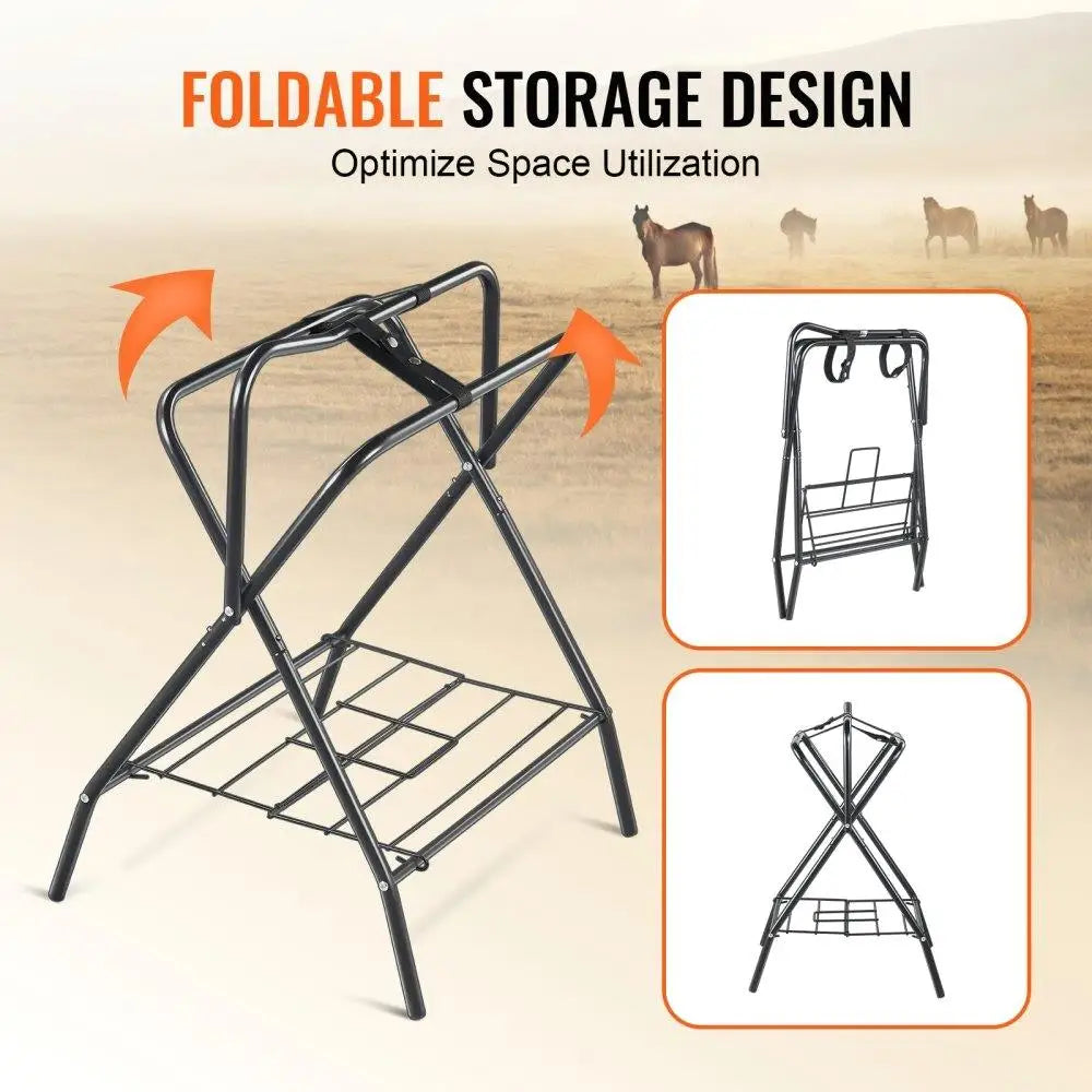 Folding Freestanding Saddle Rack for English Western Saddles