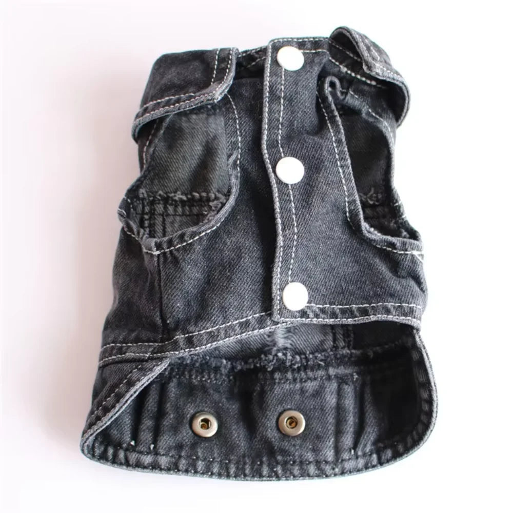 Wholesale Pet Clothes Fashion Classic Cool denim Dog Clothes Vest Small Dogs Bichon Teddy Broken Holes vest jeans dog jacket Dog