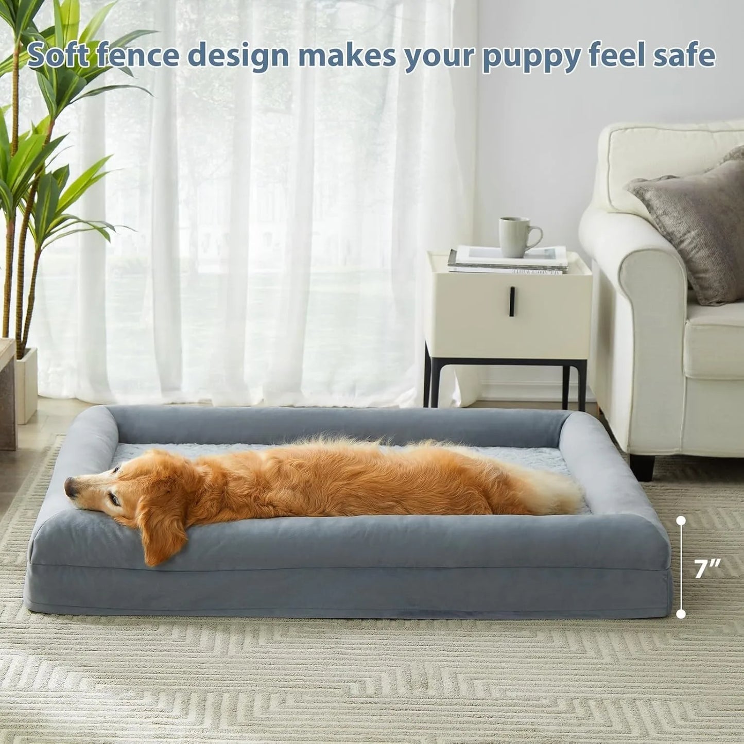 XL oversized dog bed, washable dog sofa with detachable waterproof cover