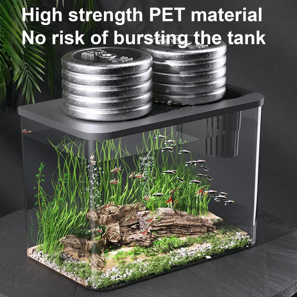 Betta Aquarium Tank Transparent Turtle Tank Aquarium Fish Bowls Small Aquariums Decorative Compact Tank For Turtle Breeding