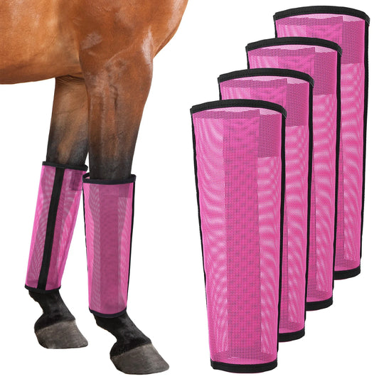 4 Sets Horse Foot Protective Cover Protective Horse Leg Wraps Breathable Mesh Horse Boots for Preventing Flies Mosquitoes Bite