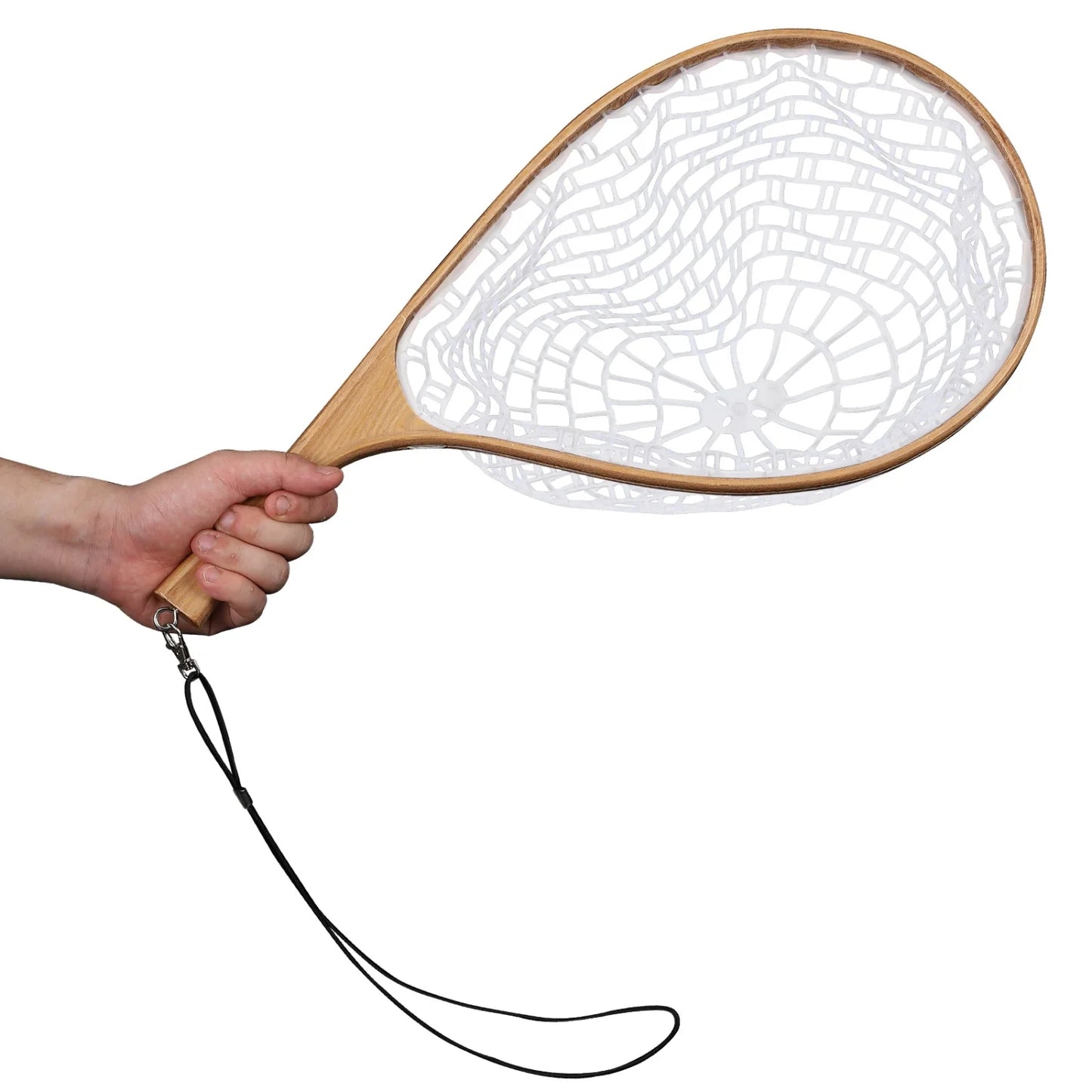 Fly Fishing Net, Trout Net, Wooden Frame Fly Fishing Landing Net for Catch and Release, Fly Fishing Gear for Stream Fishing