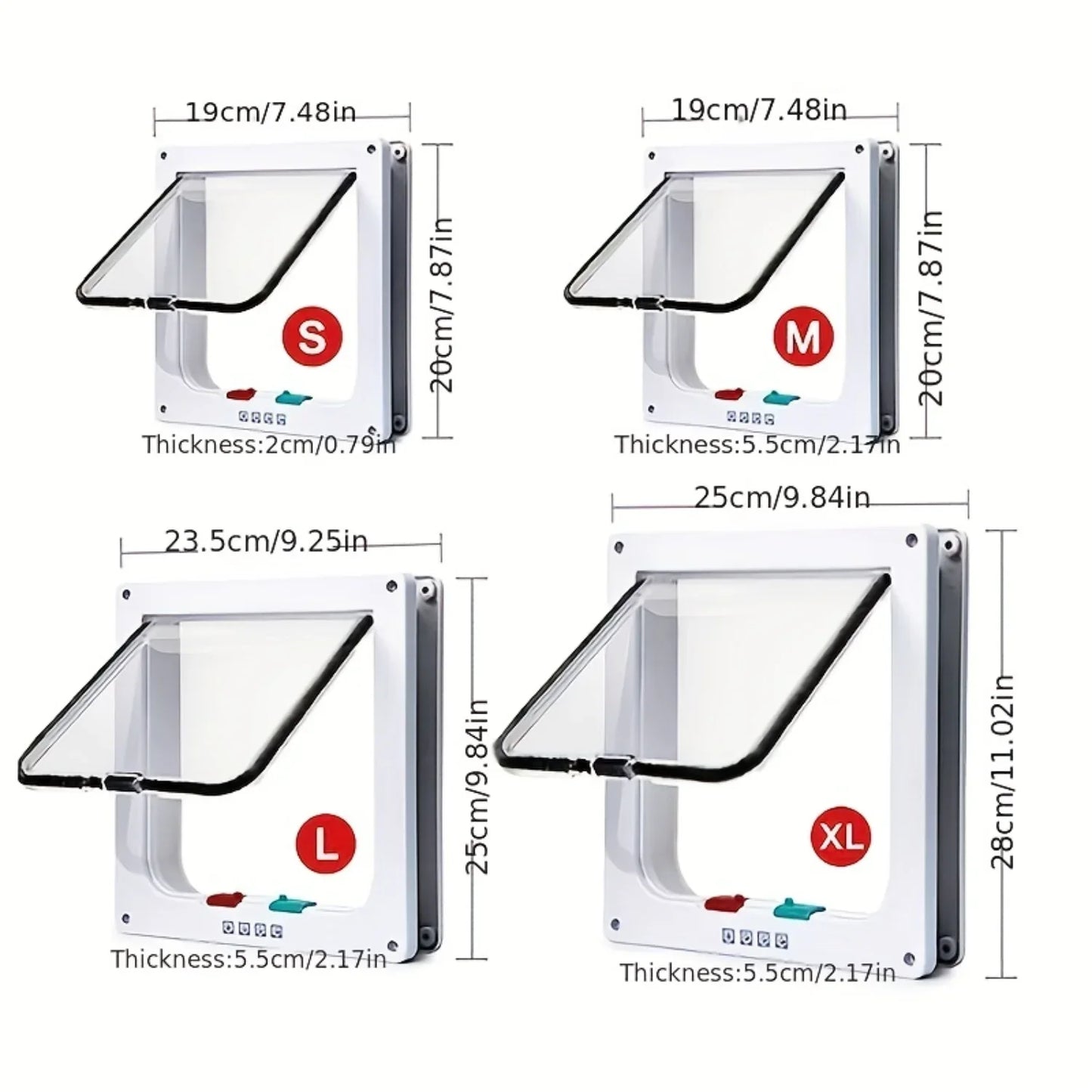 Dog Cat Flap Door With 4 Way Security Lock Flap Door For Small Dog Cats Kitten