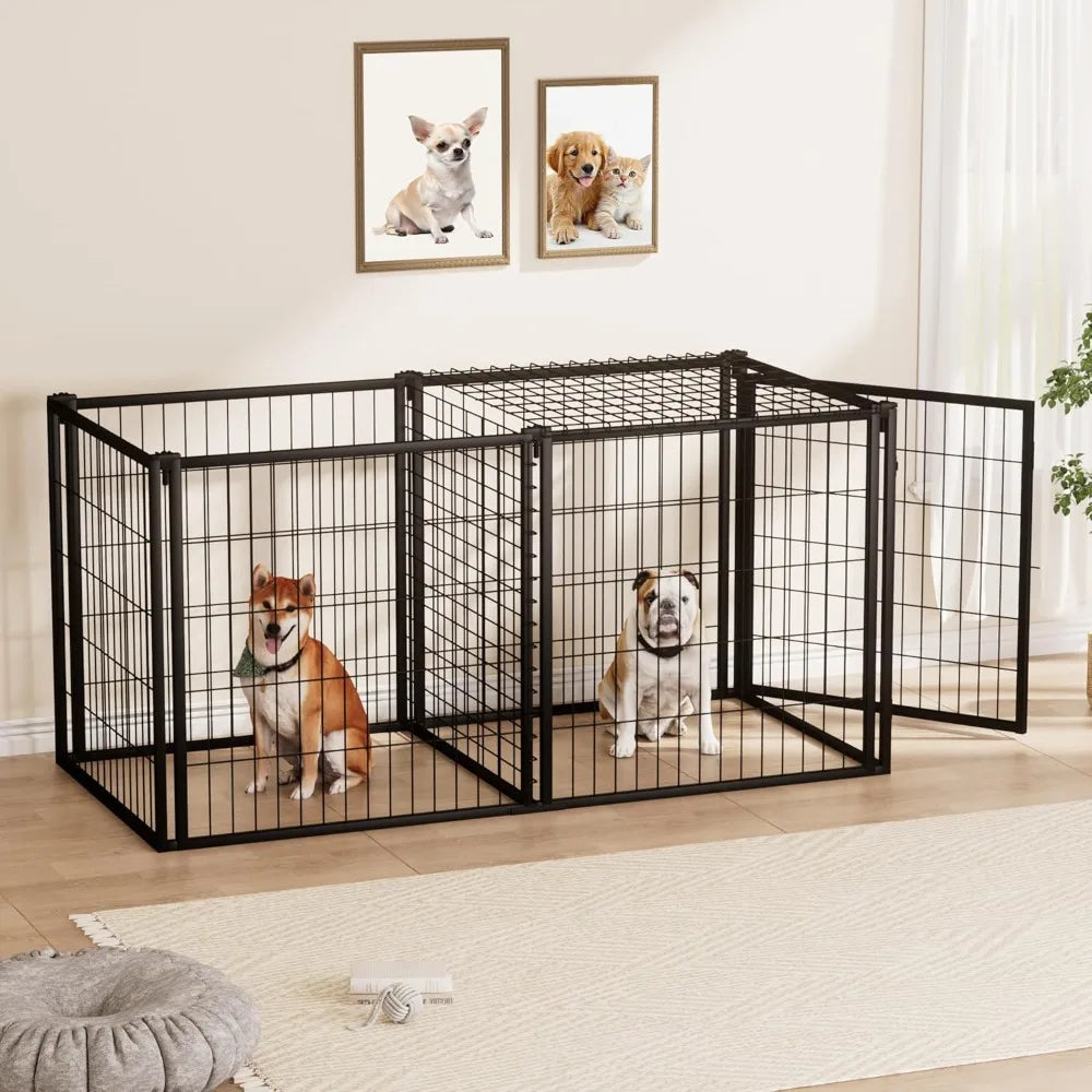 63" Heavy Duty Dog Crate Large Dog cage Strong Metal Dog Kennels and Crates for Large Dogs Black.63 L x 29.9" W x 31.9" H.