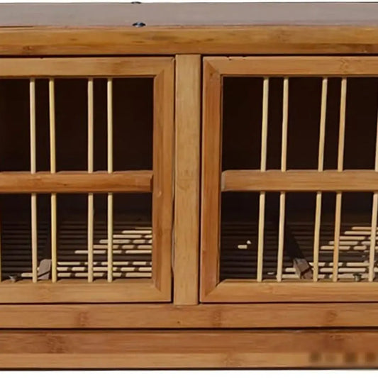 Sturdy Bamboo Pigeon Nest Box, 24 Multi-Purpose Outdoor/Indoor Cage with Easy Clean Tray, Brown