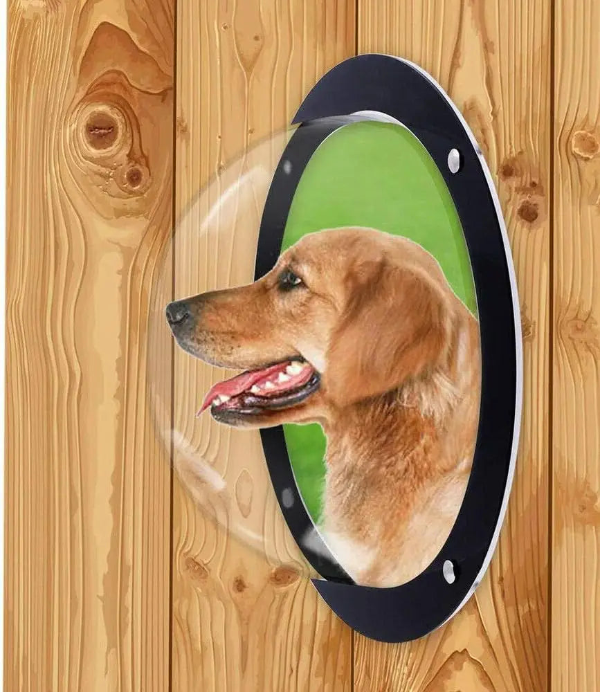 Pet Dog Fence Window - 9.5" Bubble Dome Peek Window for Pets Dogs Cats, Clear Safe Durable Acrylic Fences Windows