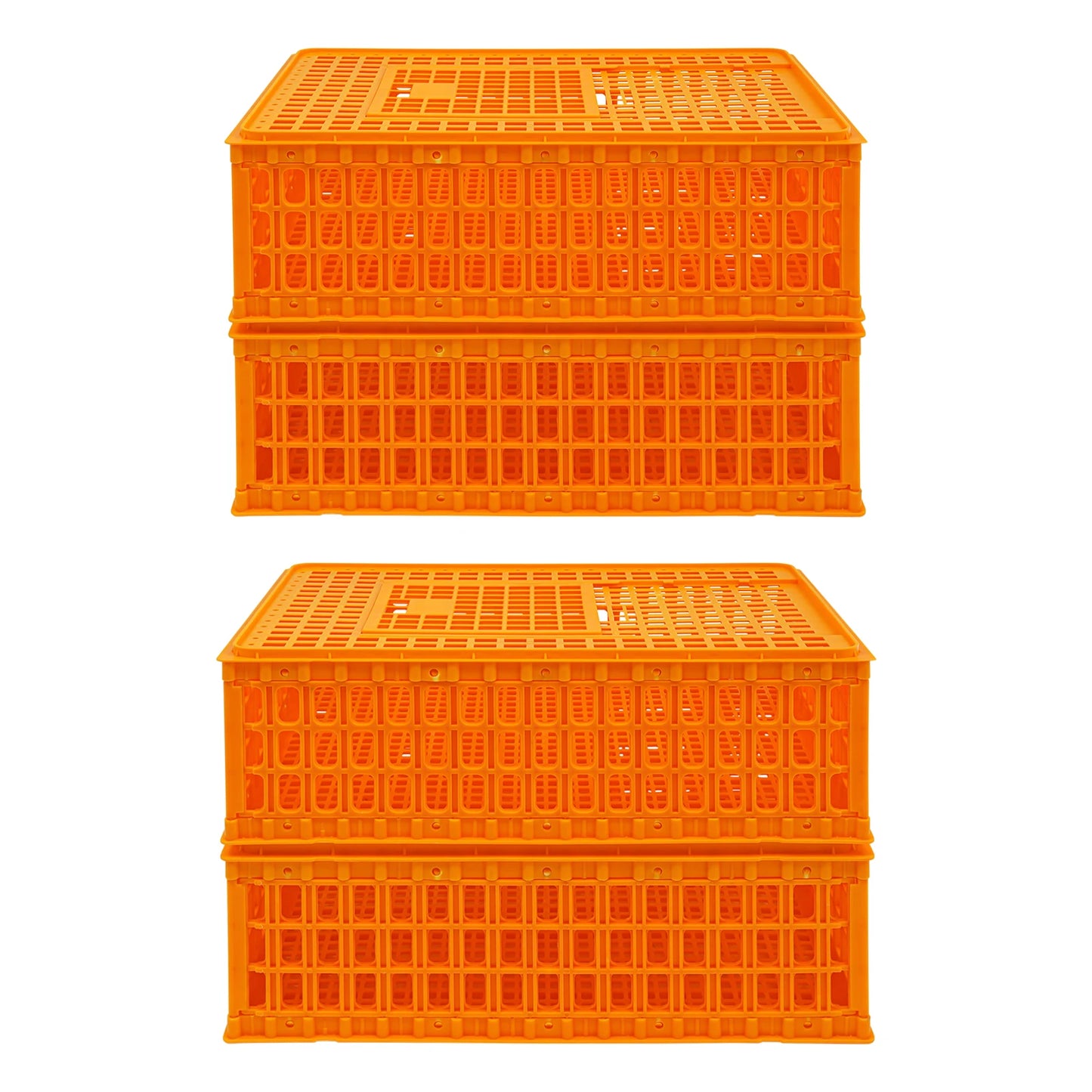 Plastic Chicken Transport Cage Stackable Poultry Crate Ventilated Farm Animal Carrier for Chickens Ducks