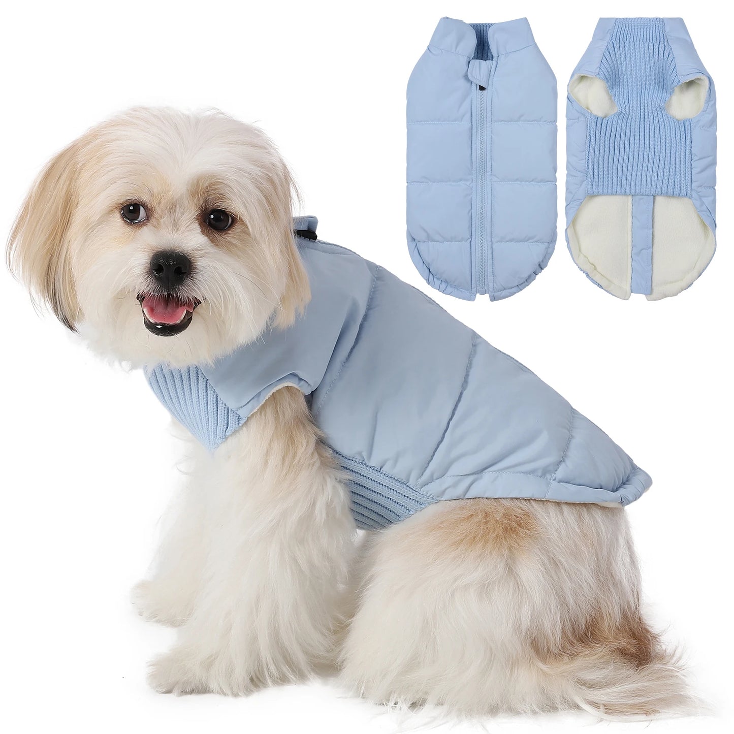 Pet Knitted Leisure Dog Clothes Autumn Winter Warm Vest Jacket With Zipper For Samll Medium Dog Chihuahua French Bulldog Coats