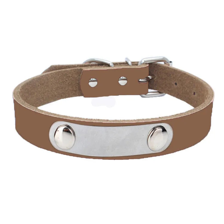 Wholesale leather engravable tag thick  dog collars Rabbit leash Dog leash Lizard accessories Bunny accessories Bunny supplies