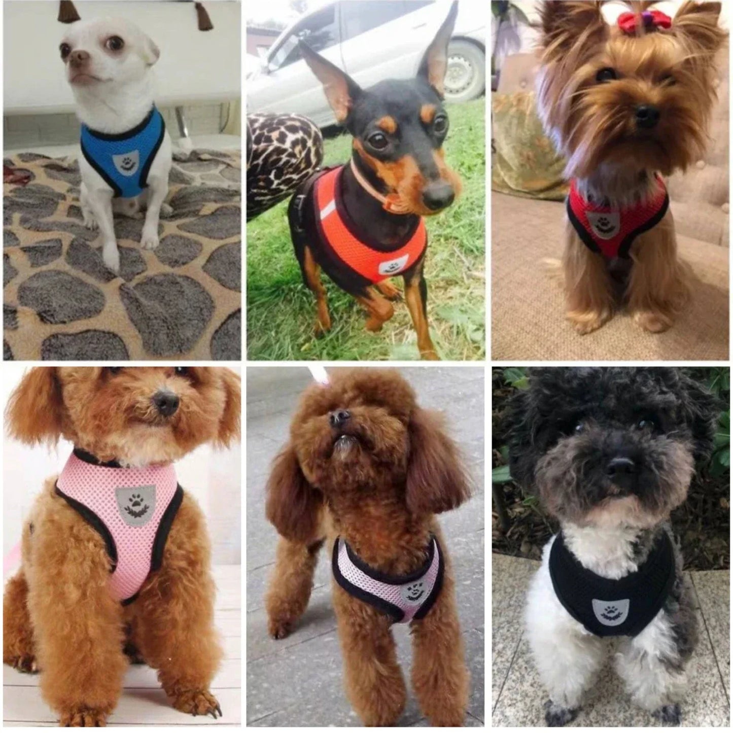 Nylon Adjustable Dog Harness Reflective Soft Breathable  Pull Dog Harness Vest Pet Harness and Leash  Walking Pet Supplies